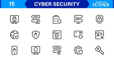 Siber Güvenlik Simgesi Korunma, Kalkan, Veri, Şifreleme ve Güvenlik Duvarı Konseptlerini Profesyonel, Temiz ve SEO İyimser Vektör Biçiminde Ayarla