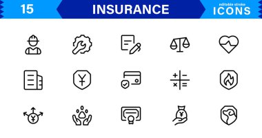 Sigorta Simgesi: Koruma, Politika, Kapsama, İddialar ve Risk Yönetimi Konseptlerini Temiz, Profesyonel ve Pazarlanabilir Vektör Biçiminde Özelleştirme