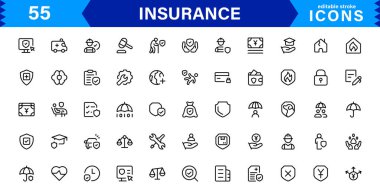 Sigorta Simgesi: Koruma, Politika, Kapsama, İddialar ve Risk Yönetimi Konseptlerini Temiz, Profesyonel ve Pazarlanabilir Vektör Biçiminde Özelleştirme