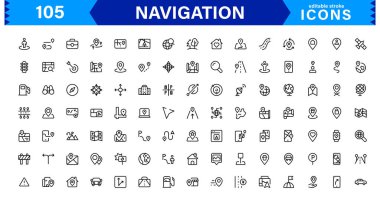 Harita, Pusula, Yönlendirme, Konum ve GPS Konseptlerini Basit, İndirmeye Hazır ve Profesyonel Vektör Biçiminde Yönlendirme Simgesi