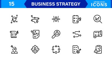 İş Stratejisi Simgesi Büyüme, Planlama, Başarı, Analiz ve Liderliği Temiz, Profesyonel ve Piyasaya Hazır Vektör Biçiminde Temsil Etme