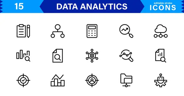 SEO, Sosyal Medya, Analiz ve Reklam Sembolleri içeren Dijital Pazarlama Simgesi Ayarları 