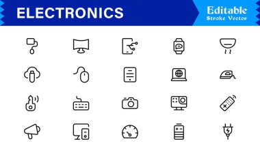 Dijital Projeler için Profesyonel Satır Simgelerinde Ulaşım Simgeleri Modern, Minimum ve Tam Boyutlandırılabilir Vektör Sembolleri 