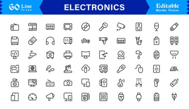 Dijital Projeler için Profesyonel Satır Simgelerinde Ulaşım Simgeleri Modern, Minimum ve Tam Boyutlandırılabilir Vektör Sembolleri 