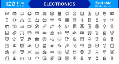 Dijital Projeler için Profesyonel Satır Simgelerinde Ulaşım Simgeleri Modern, Minimum ve Tam Boyutlandırılabilir Vektör Sembolleri 