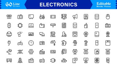 Dijital Projeler için Profesyonel Satır Simgelerinde Ulaşım Simgeleri Modern, Minimum ve Tam Boyutlandırılabilir Vektör Sembolleri 