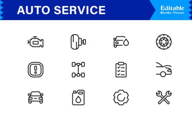 Araba Tamiri, Bakım Araçları ve Araç Tanılama Biçiminde Kapsamlı Otomatik Servis Simgesi Ayarları