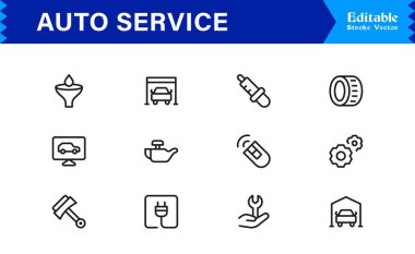 Araba Tamiri, Bakım Araçları ve Araç Tanılama Biçiminde Kapsamlı Otomatik Servis Simgesi Ayarları