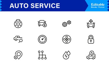 Araba Tamiri, Bakım Araçları ve Araç Tanılama Biçiminde Kapsamlı Otomatik Servis Simgesi Ayarları