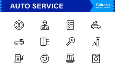 Araba Tamiri, Bakım Araçları ve Araç Tanılama Biçiminde Kapsamlı Otomatik Servis Simgesi Ayarları