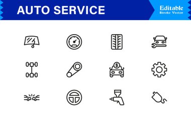 Araba Tamiri, Bakım Araçları ve Araç Tanılama Biçiminde Kapsamlı Otomatik Servis Simgesi Ayarları