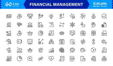 Modern Minimalist Tasarım, Eşsiz İşletme, Bankacılık, Yatırım, Bütçe ve Finans Konsepti Vektör Tarzı ile Profesyonel Finansal Yönetim Çizgisi Simgesi Belirlendi