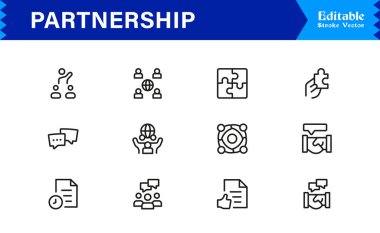 Vektör Biçimli Profesyonel Ortaklık Simgesi Belirlendi İşbirliği, Takım Çalışması ve İş Anlaşması Sembolleri