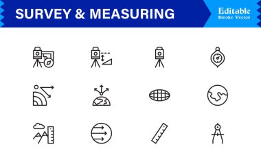 Araştırma ve Ölçüm Satırı Simgesi Profesyonel Minimum Veri Analizi Sembolleri, Araştırma Ölçüleri Satırı Simgesi Koleksiyonu 
