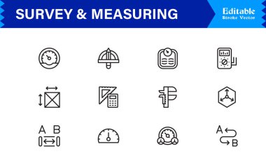 Araştırma ve Ölçüm Satırı Simgesi Profesyonel Minimum Veri Analizi Sembolleri, Araştırma Ölçüleri Satırı Simgesi Koleksiyonu 