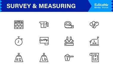 Araştırma ve Ölçüm Satırı Simgesi Profesyonel Minimum Veri Analizi Sembolleri, Araştırma Ölçüleri Satırı Simgesi Koleksiyonu 