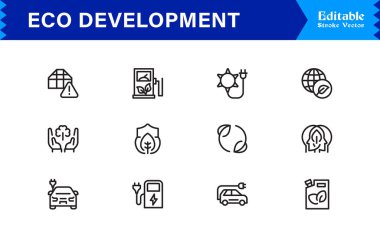 Çevre Geliştirme Özellikleri: Sürdürülebilirlik ve Yeşil Enerji İçin Modern Asgari Satır Simgesi Belirlendi 