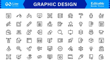 Grafiksel Tasarım Özellikleri Simgesi Temiz, Çok Yönlü Logolar, Markalaşma ve Dijital Projeler Sembolleri 