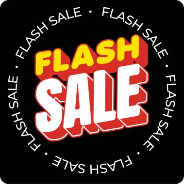 flaş satış afişi şablon tasarımı, vektör illüstrasyonu