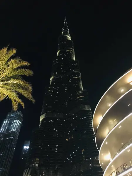 Ein Unglaublicher Nächtlicher Blick Auf Den Burj Khalifa Dubai Vereinigte — Stockfoto
