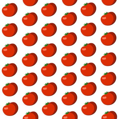 Beyaz arka planda domatessiz desen. Düz Çizim