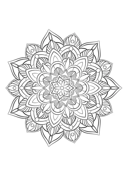 Illustration Contour Mandala Coloriage Pour Adultes — Photo