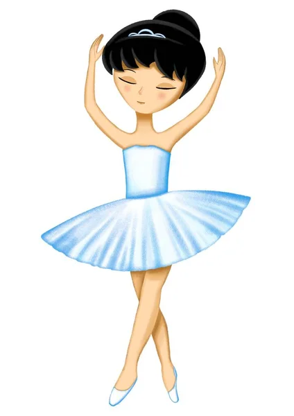 Leuke Kleine Ballerina Illustratie Geïsoleerd — Stockfoto