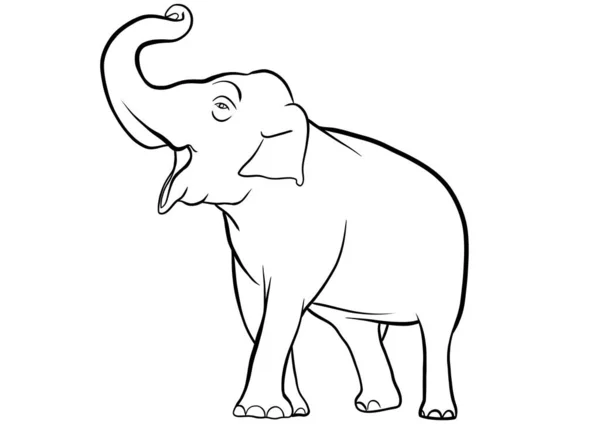 Slon Zdviženým Obrysem Trupu — Stock fotografie