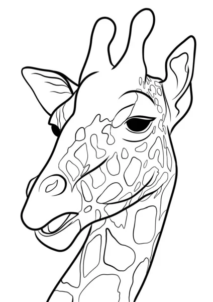 giraffe head. linear illustration, element for coloring page