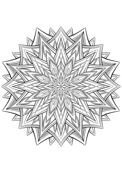 Schneeflocken Mandalas Umreißen Die Illustration Antistress Malbuch Seite — Stockfoto
