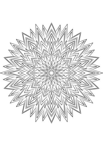 Flocon Neige Mandala Contour Ilustration Livre Coloriage Stress — Photo