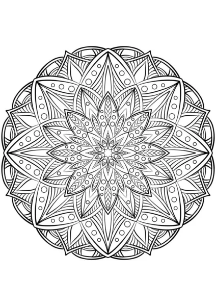 Abstrakt Mandala Skiss Illustration Transparent Bakgrund — Stockfoto
