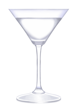 Martini, cam el, suluboya çizimi. Kesilmiş.