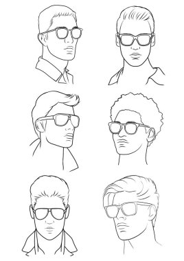 İnsan portresi, vektör ana hatları çizimi