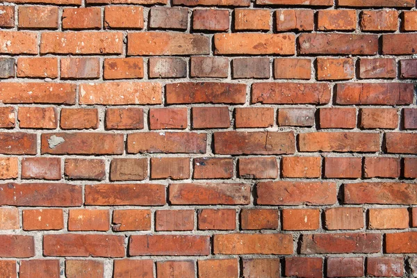 Old Clay Brick Wall Sunny Day — Stock Photo, Image