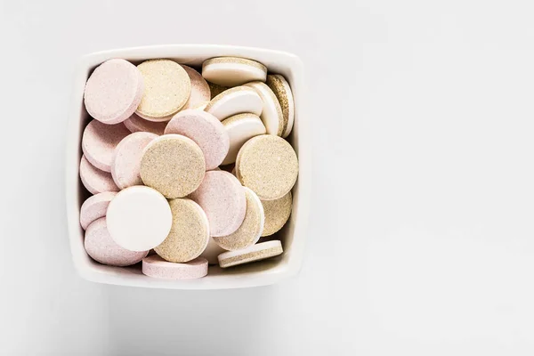 Pills Bowl Isolated White — Stock Photo, Image