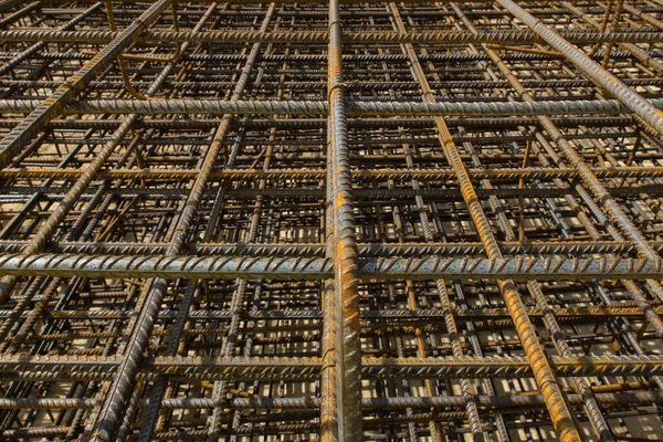 stock image Group of reinforcement mesh stacked