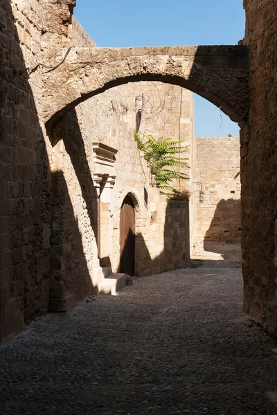 stock image Street in medival town of Rhodes