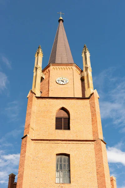 Gótikus Templom Boldogságos Szűz Mária Mennybemenetele Lengyelország Wroclaw Oltaszyn Kerület Stock Kép