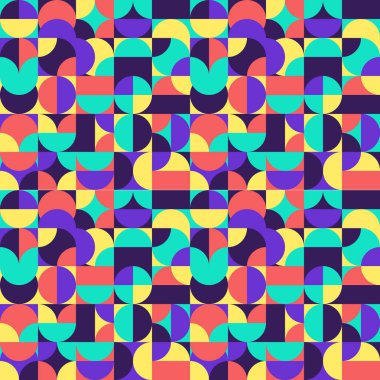 Basit bir geometrik resim posteri, basit bir şekil ve parlak renkli bir figür. Soyut İskandinav tarzı. ESP 10.