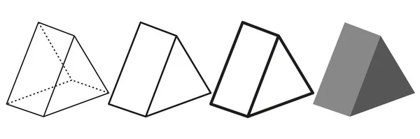 Set Von Dreieckigen Kubischen Formen Vereinzelt Auf Weißem Hintergrund Vektorillustration — Stockvektor