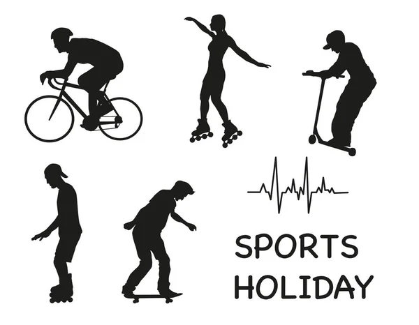 Ils Font Sport Sports Loisirs Sains Illustration Vectorielle Sports Actifs — Image vectorielle