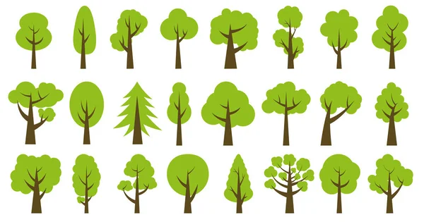 Coleção Ilustrações Árvores Pode Ser Usado Para Ilustrar Qualquer Natureza — Vetor de Stock