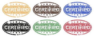 Onaylanmış pullar. Pullar eski. Vektör illüstrasyonu. 