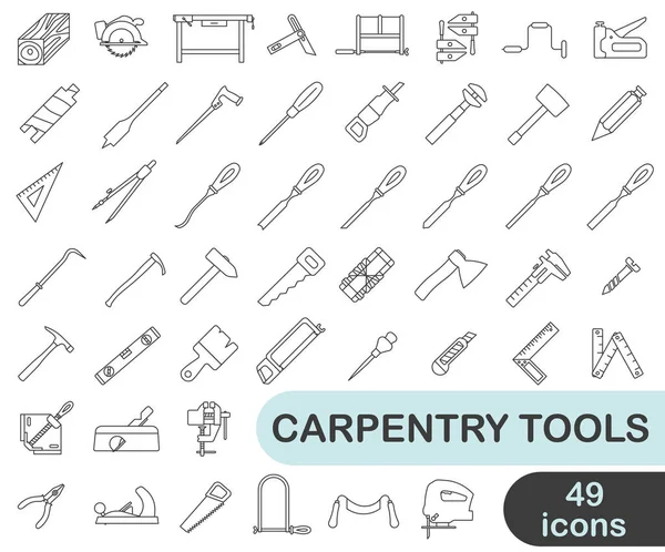 stock vector Carpentry tool icon collection. Carpentry tool thin line. Tool for carpentry shop. Vector illustration. EPS 10.