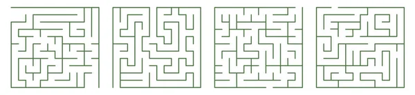 Een Labyrint Verstrengelde Doolhof Lijnen Logisch Spel Route Groen Geometrisch — Stockvector