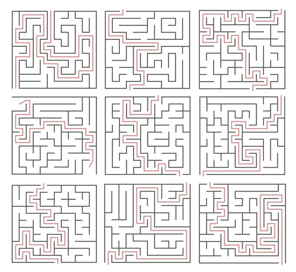 Labyrint Met Uitgang Een Spel Dat Een Labyrint Ontwikkelt Kinderlabyrint — Stockvector