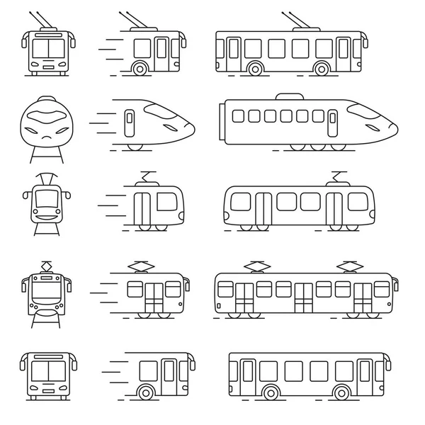 Public transport. Vector illustration of public transport. Linear vehicle icon. Transport business concept. EPS 10.
