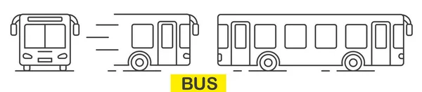 Общественный Транспорт Автобус Векторная Иллюстрация Общественного Транспорта Тонкая Линия Автобуса — стоковый вектор