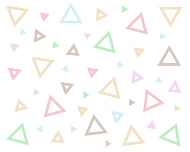 Arka plan için üçgen şekiller. Beyaz arkaplanda izole edilmiş vektör düz biçimi, şekiller.